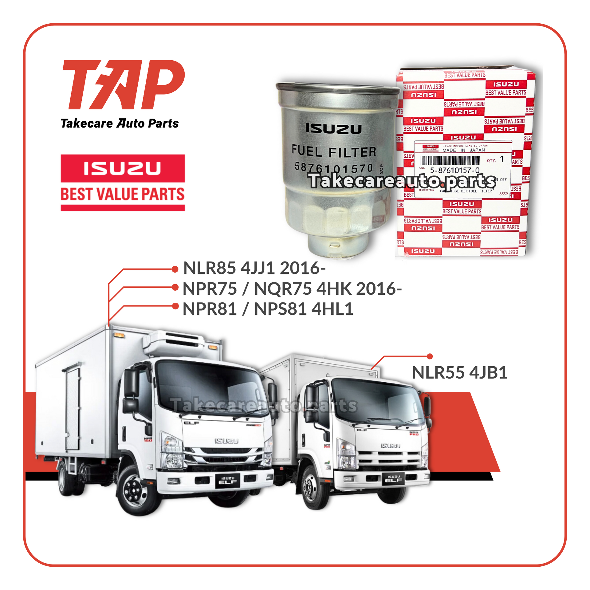 5-87610157-0 ISUZU BVP FUEL FILTER – TAKECARE AUTO PARTS