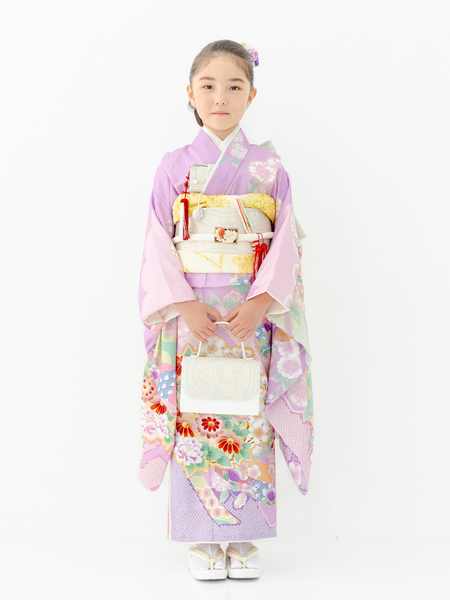 S0723 花に熨斗/ラベンダー | 七五三着物レンタル | tententen