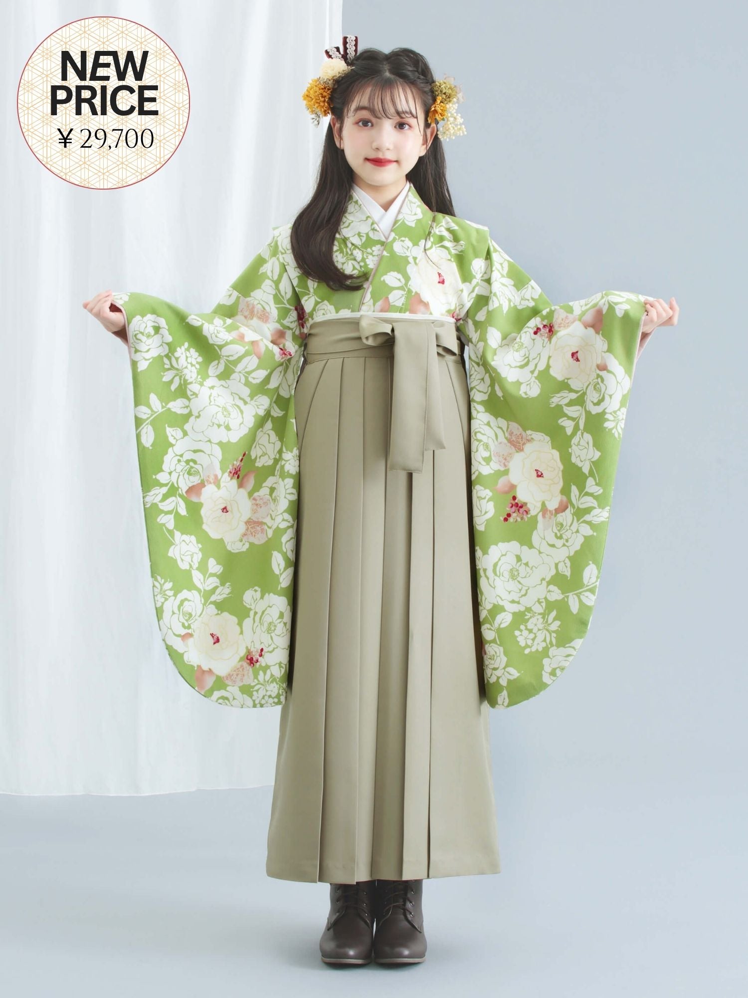 C0020 バラ / 緑 | 卒業式小学生袴レンタル | tententen – tententen