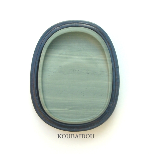 松花江緑石硯 楕円型 4吋 - 書道用品専門店 弘梅堂