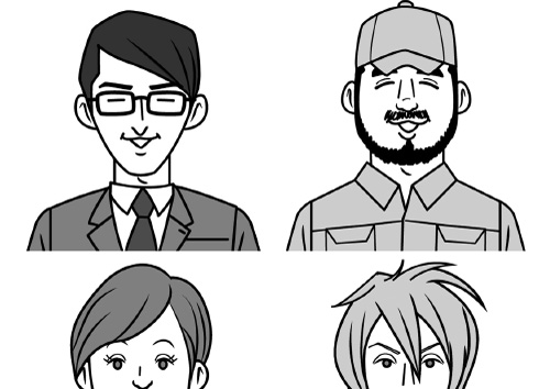 キャラクターや似顔絵のイラスト・実績サンプル | Products 04 Faces