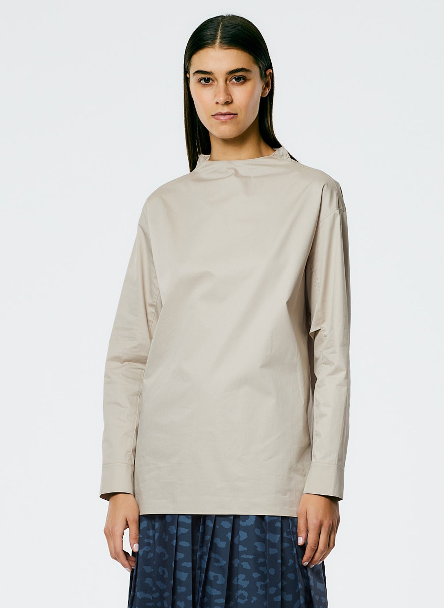 Eco Poplin Funnelneck Top – Tibi Official