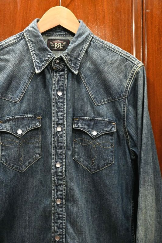 USED) RRL ダブルアールエル ラルフローレン デニム ウェスタンシャツ