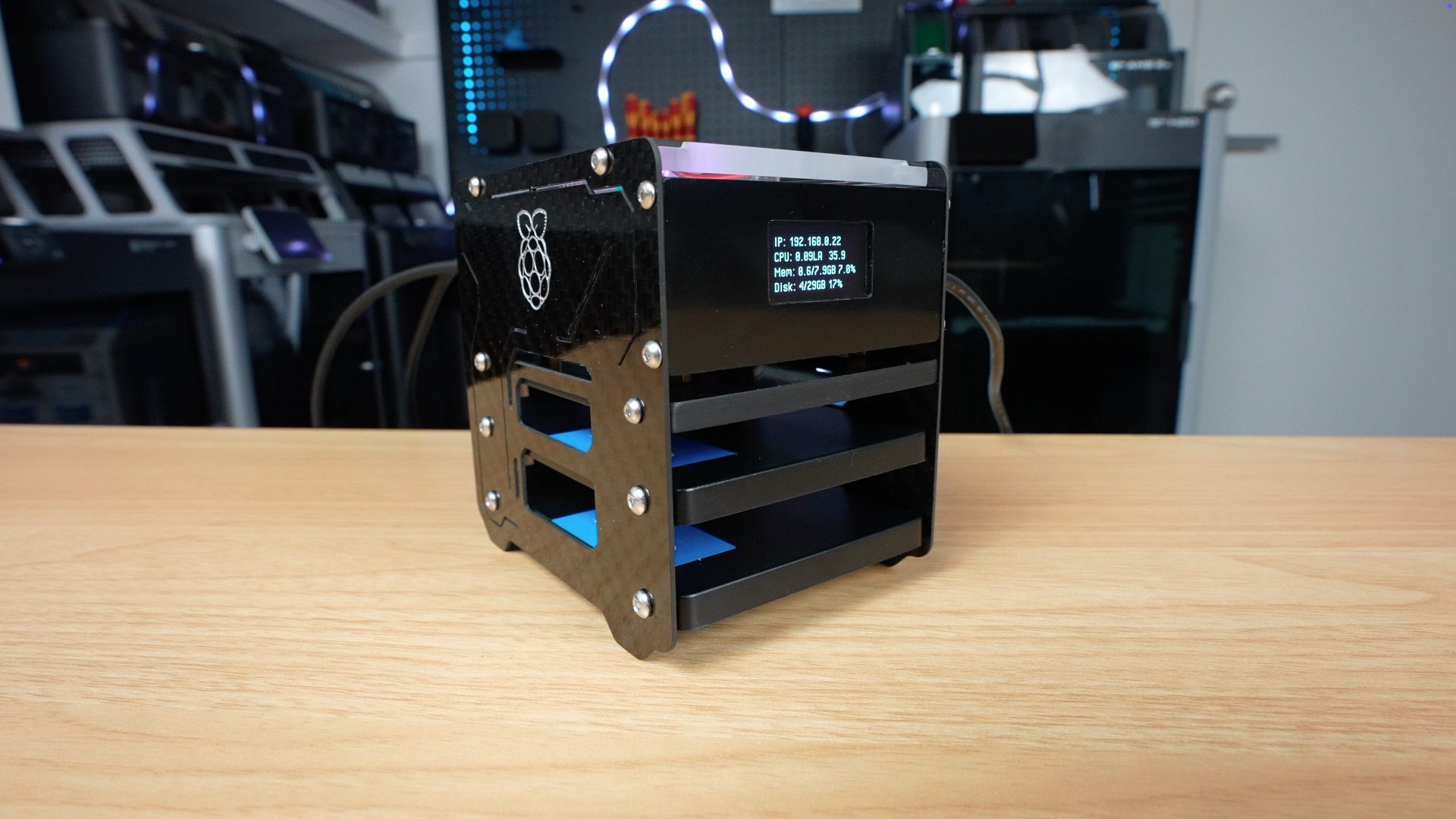 Pi 5 NAS With Custom Carbon Fibre Panels, Made on the Makera Z1