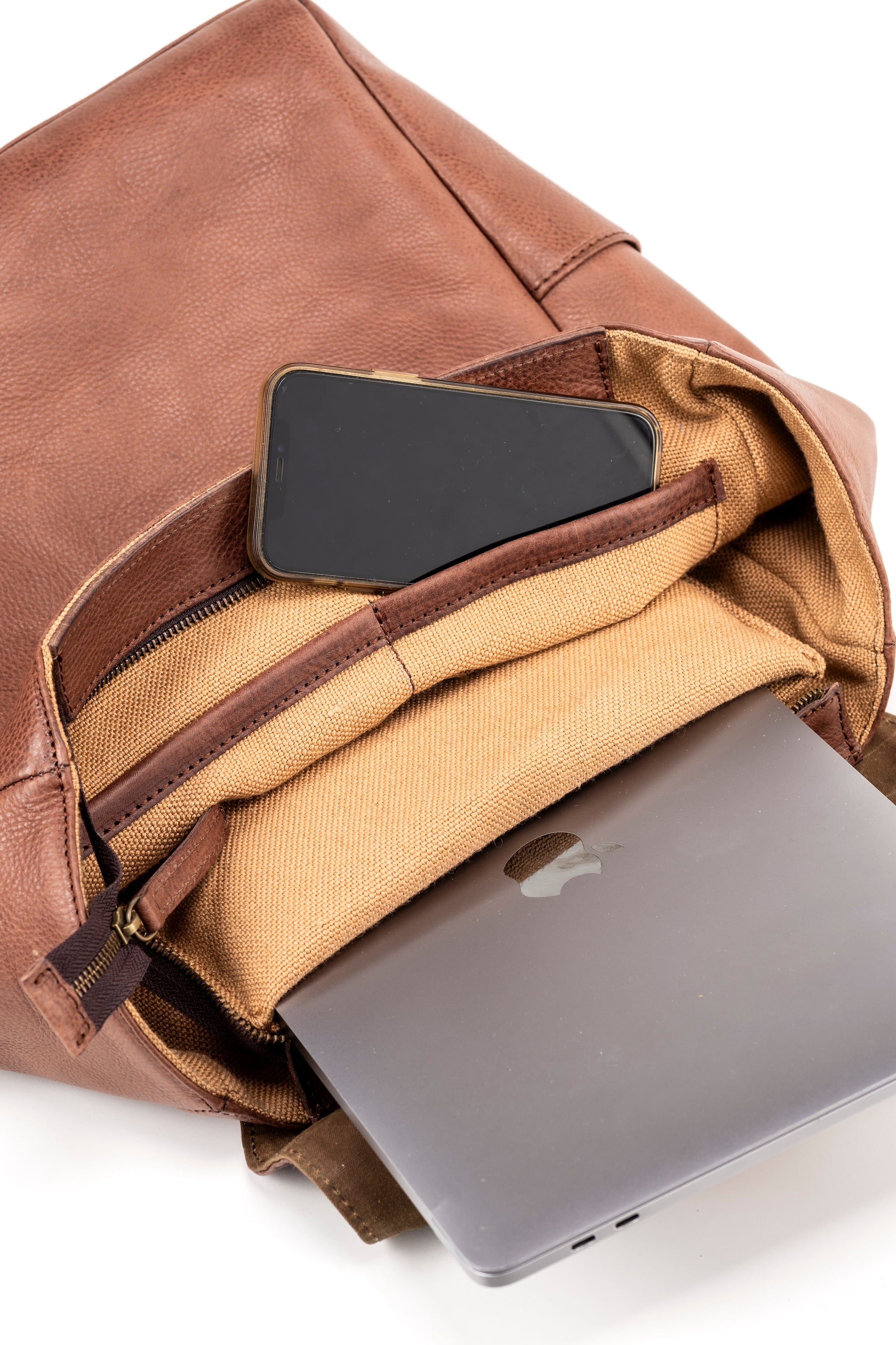 Leather Backpack Tobacco Boston Collection – The Dust Company