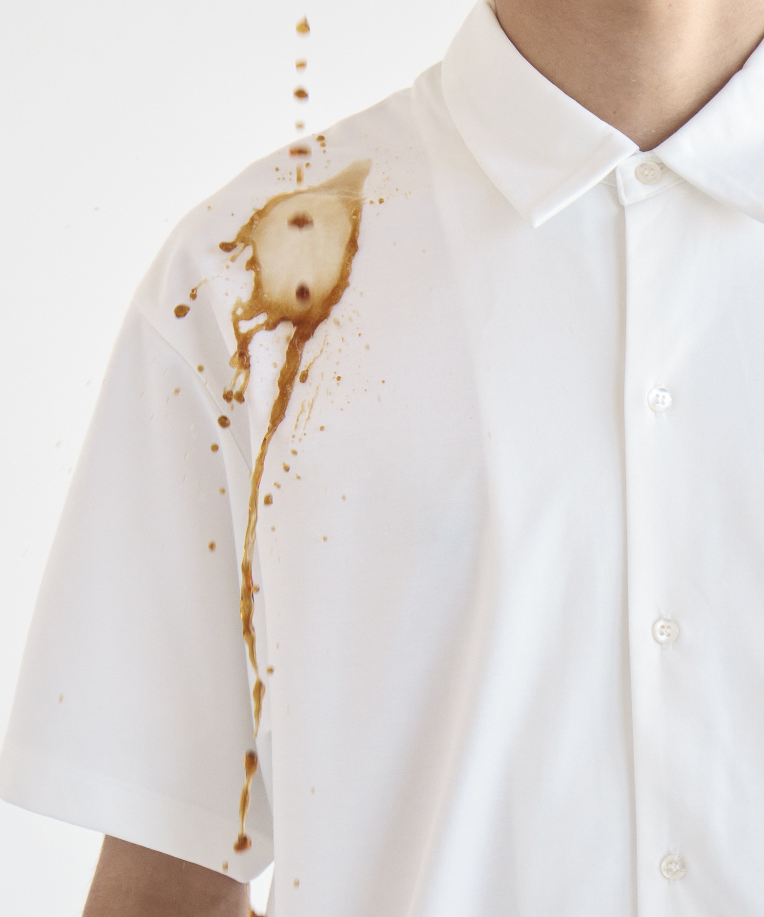 もう、焦らない。汚れにくい』SOLOTEX Jersey S/S Shirts(44 WHITE