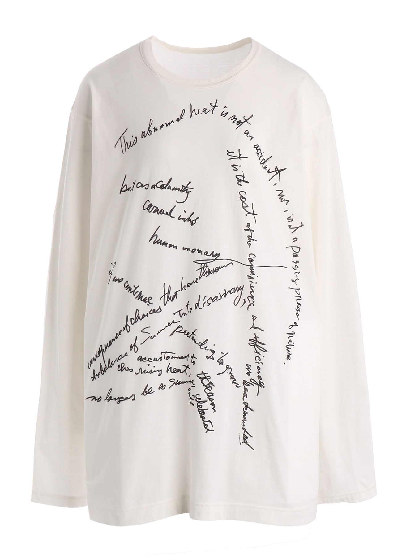 COTTON SINGLE JERSEY HAND WRITING PT LONG SLV T(S Off White