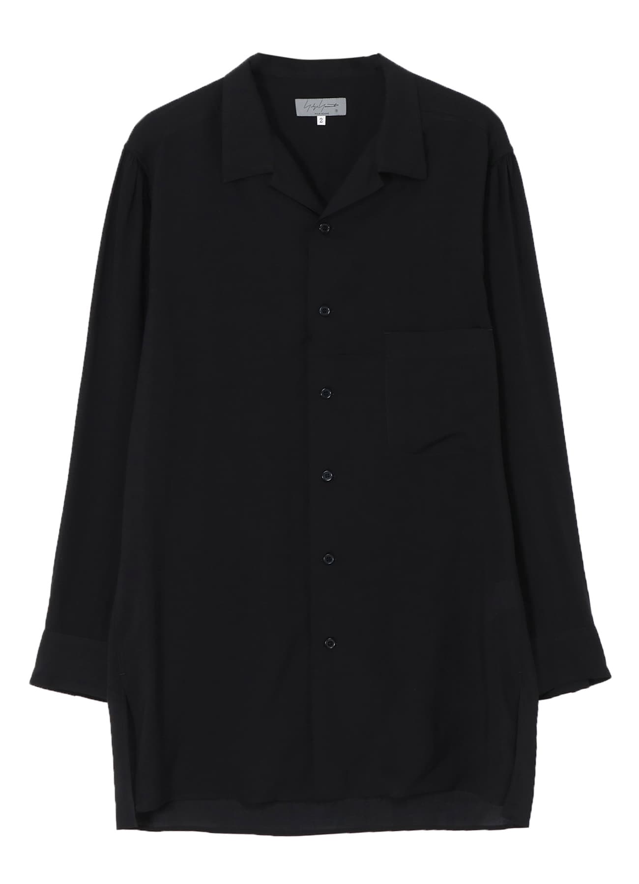CELLLOSE LAWN OPEN COLLAR BLOUSE(S Black): Soldes｜THE SHOP YOHJI