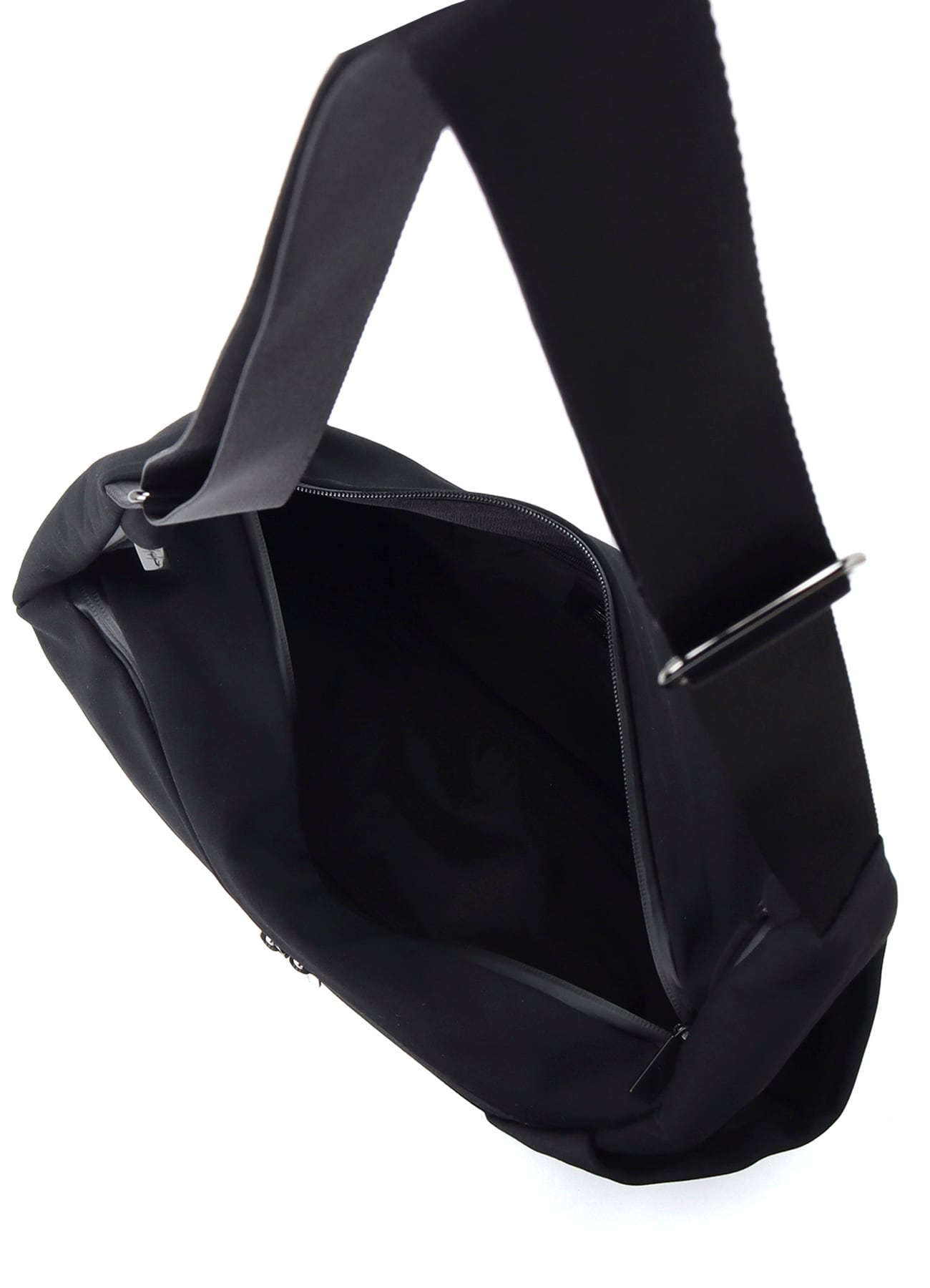 WOOL GABARDINE/NY OBLIQUE ZIPPER SHOULDER BAG(FREE SIZE Black