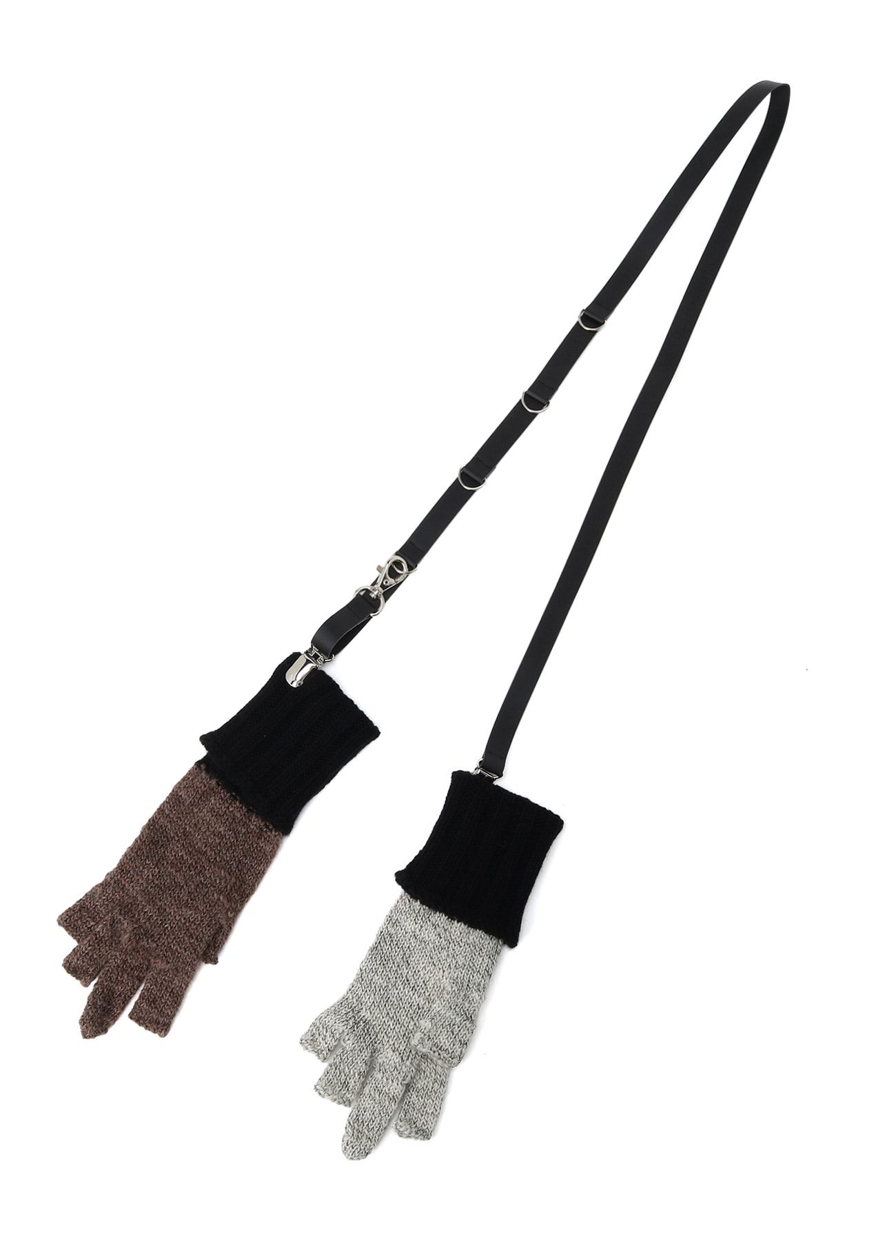 SLUB MIX BELTED MIDDLE FINGER GLOVE(FREE SIZE Brown): Soldes｜THE