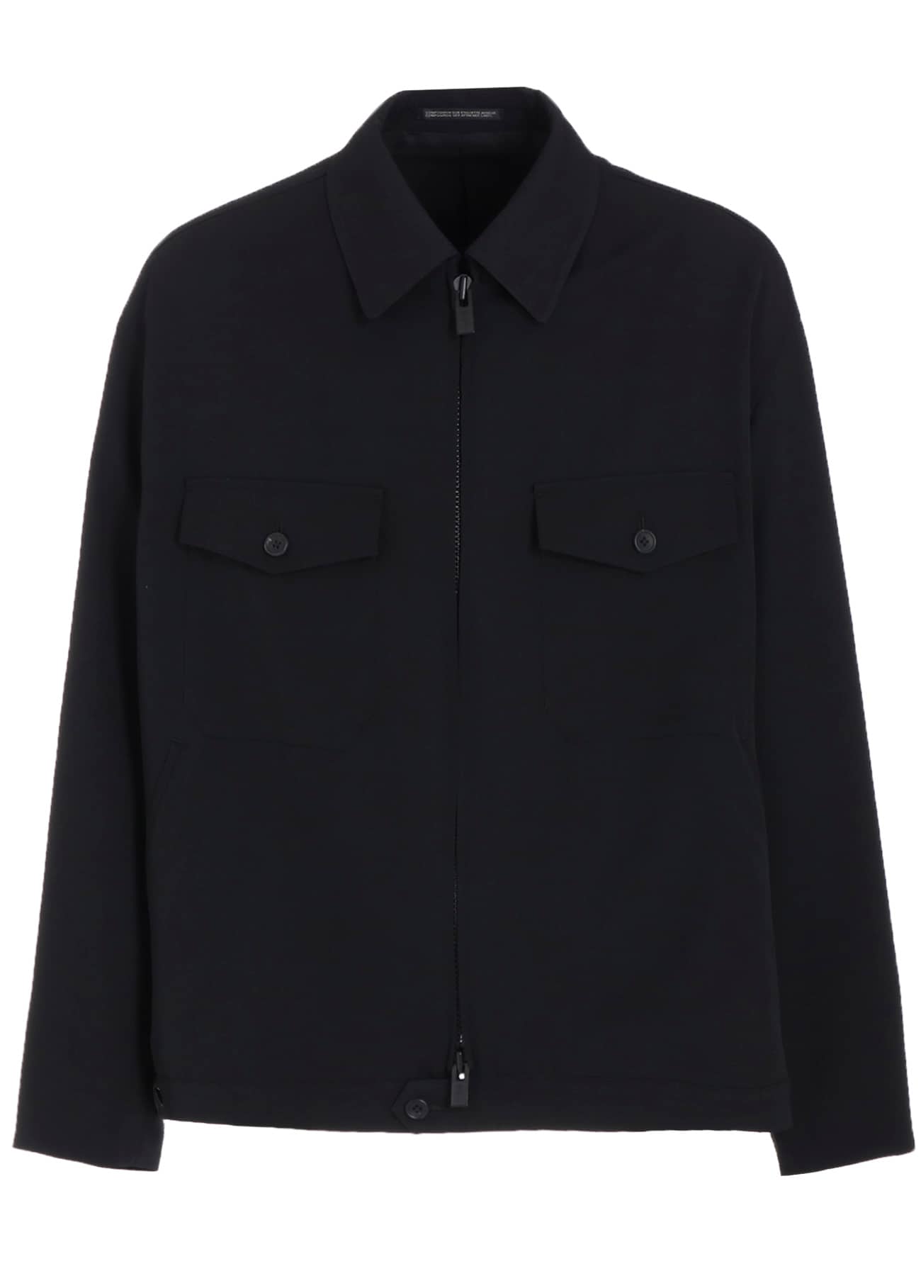 WOOL GABARDINE BLOUSON WITH FLAP POCKET(S Black): Y's for men｜THE