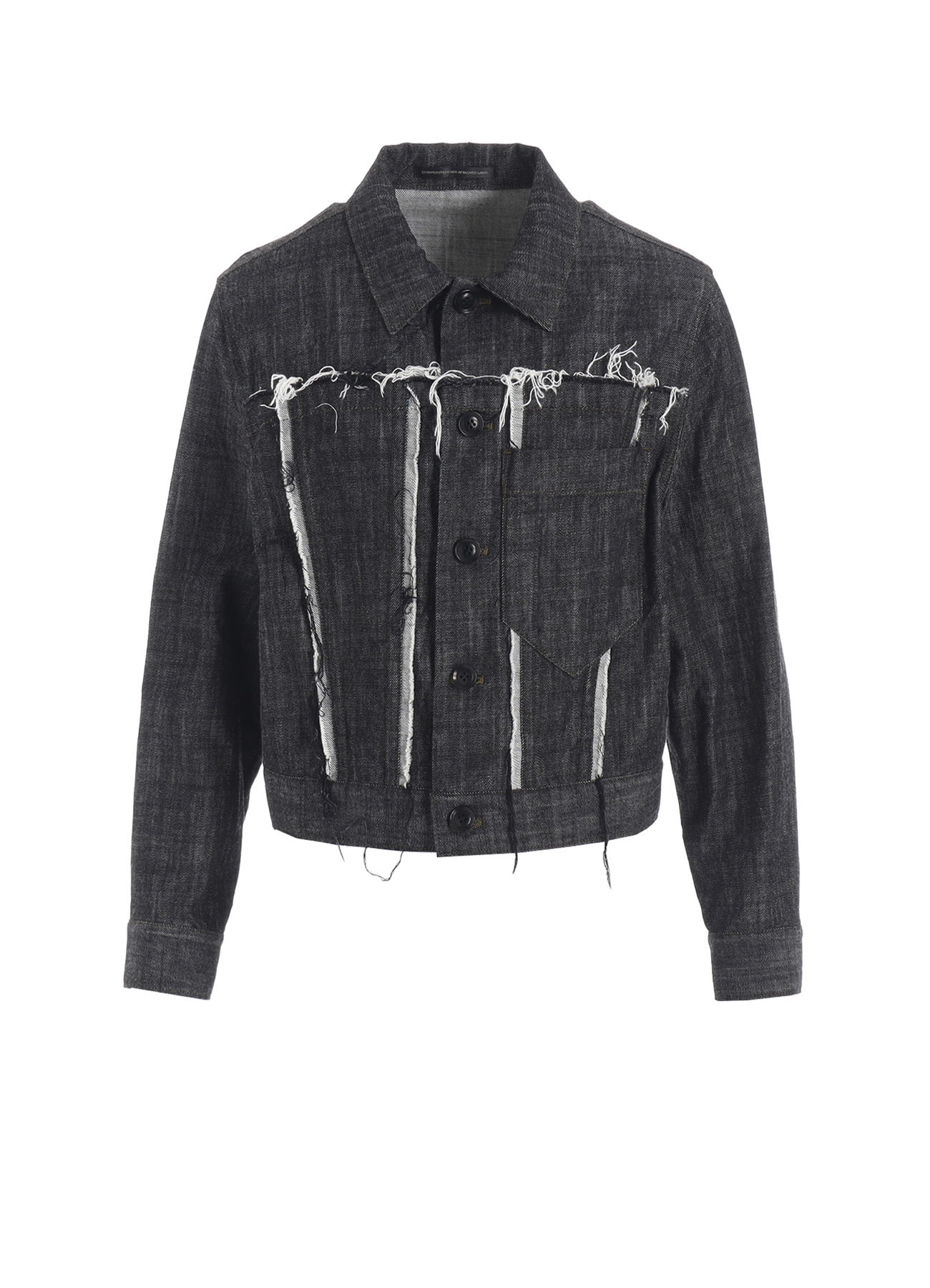 8OZ UNTRIMMED PANEL DENIM JACKET(XS Black): Soldes｜THE SHOP YOHJI