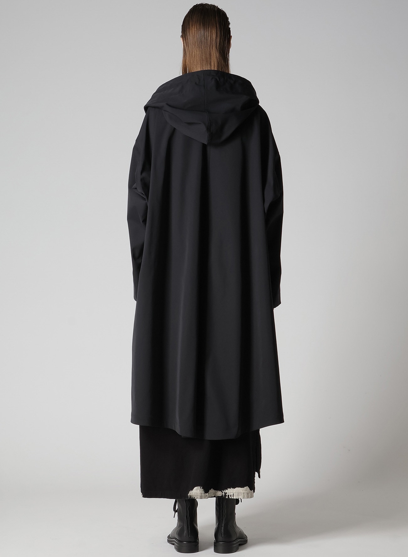 PE TWILL WATER REPELLENT HOODIED COAT(XS Black): Y's｜THE SHOP