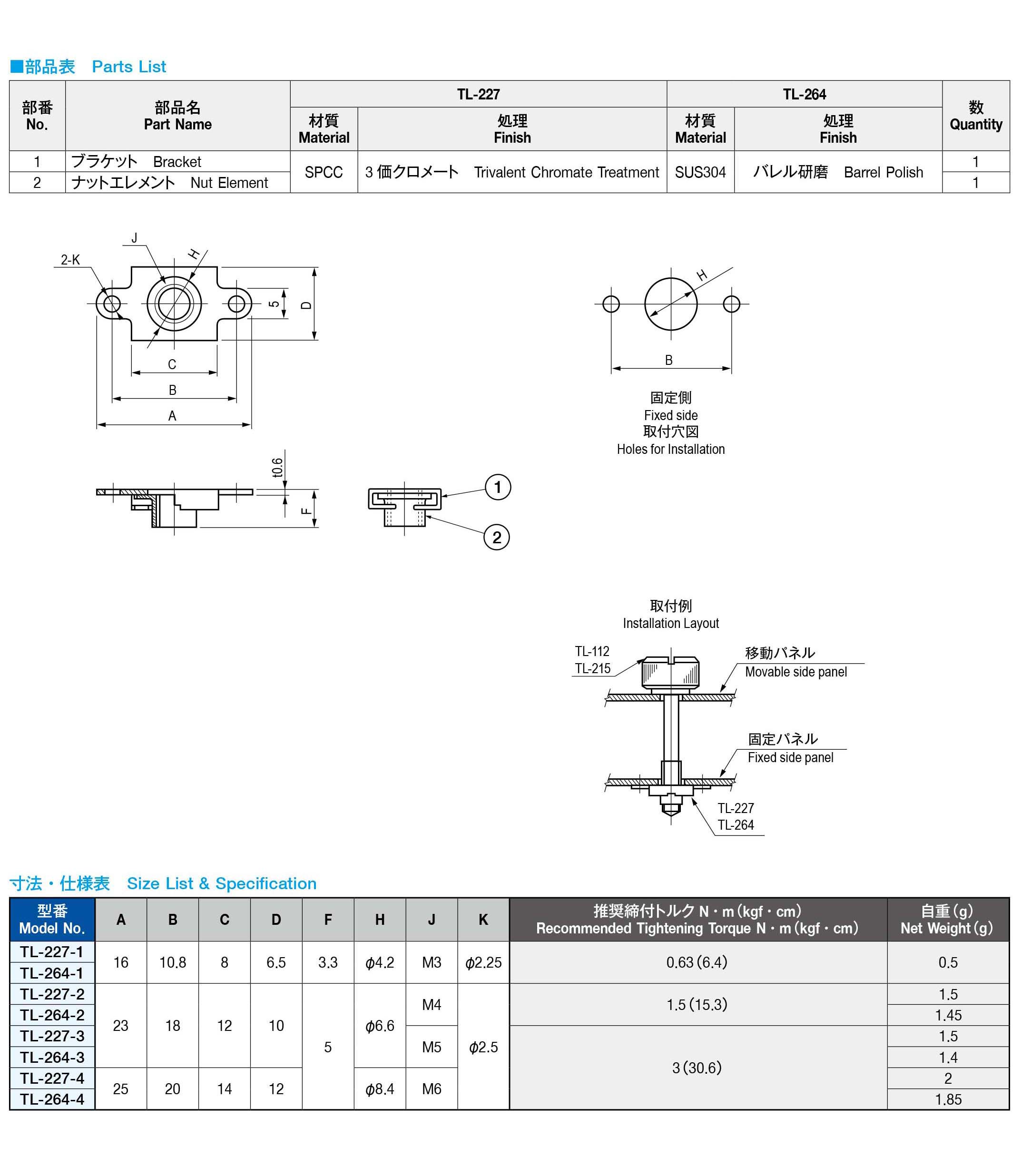 栃木屋EC_MSフローティングナット: キャッチ・ラッチ・ファスナー