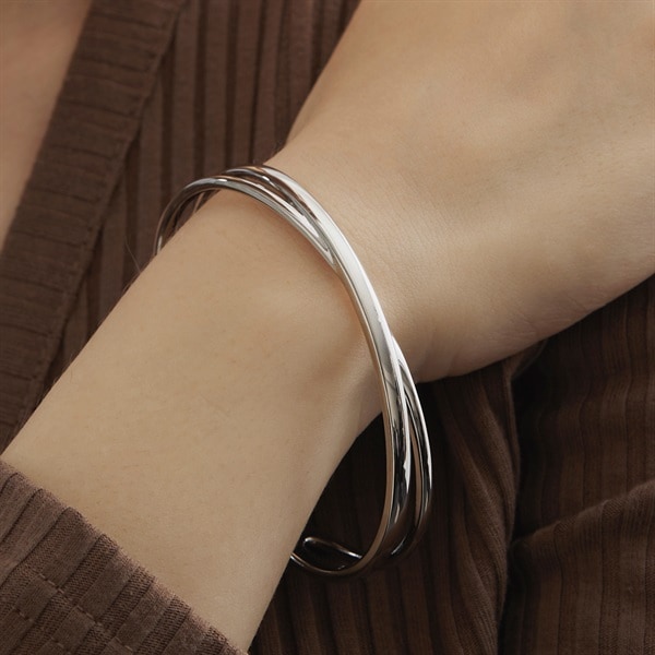 シルバー バングル〈Mサイズ〉 | 112224330916 | 【公式】4℃ HOMME+