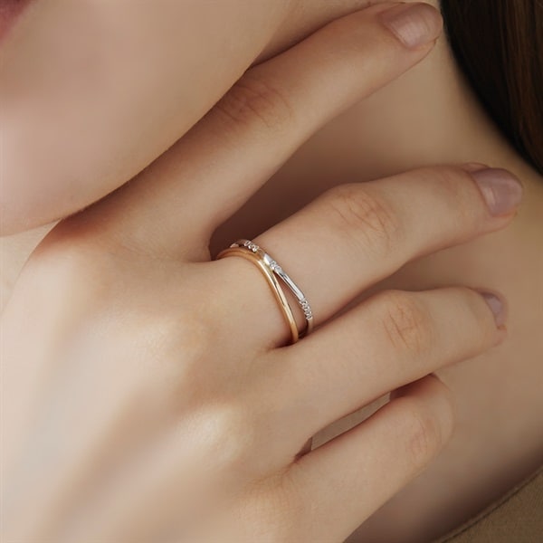 K10イエローゴールド/K10ホワイトゴールド リング | 112336143401