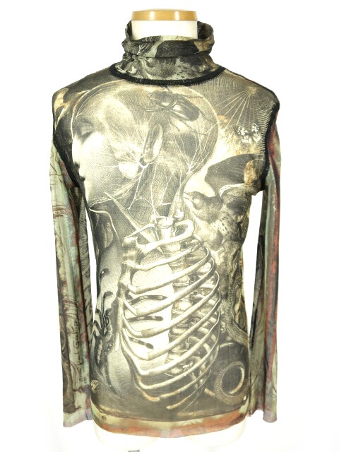 Jean Paul GAULTIER HOMME 人体柄パワーネットハイネック長袖