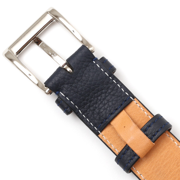 東京ヒマワリ / シセイ(Cisei) レザー バックル ベルト ネイビー(NAVY)