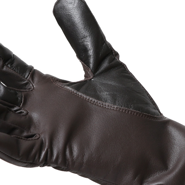 東京ヒマワリ / 佐々木手袋 レディース 牛革 三本山革手袋 リブ付き