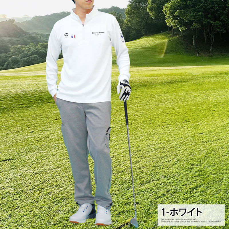 ゴルフウェア メンズ ハーフジップ モックネックシャツ GIORNO SEVEN