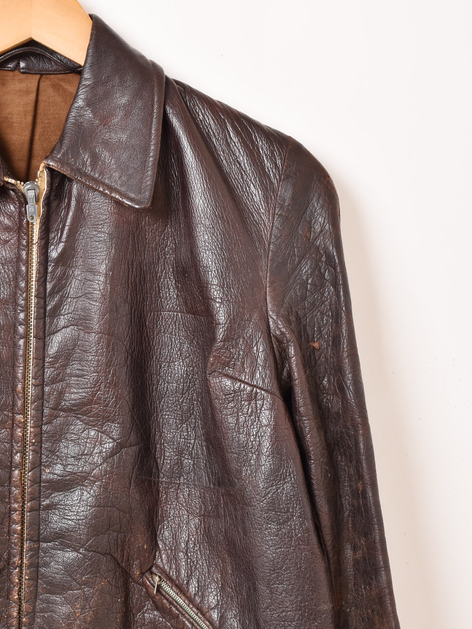 50's レザー シングル ライダースジャケット – 古着屋Top of the Hill