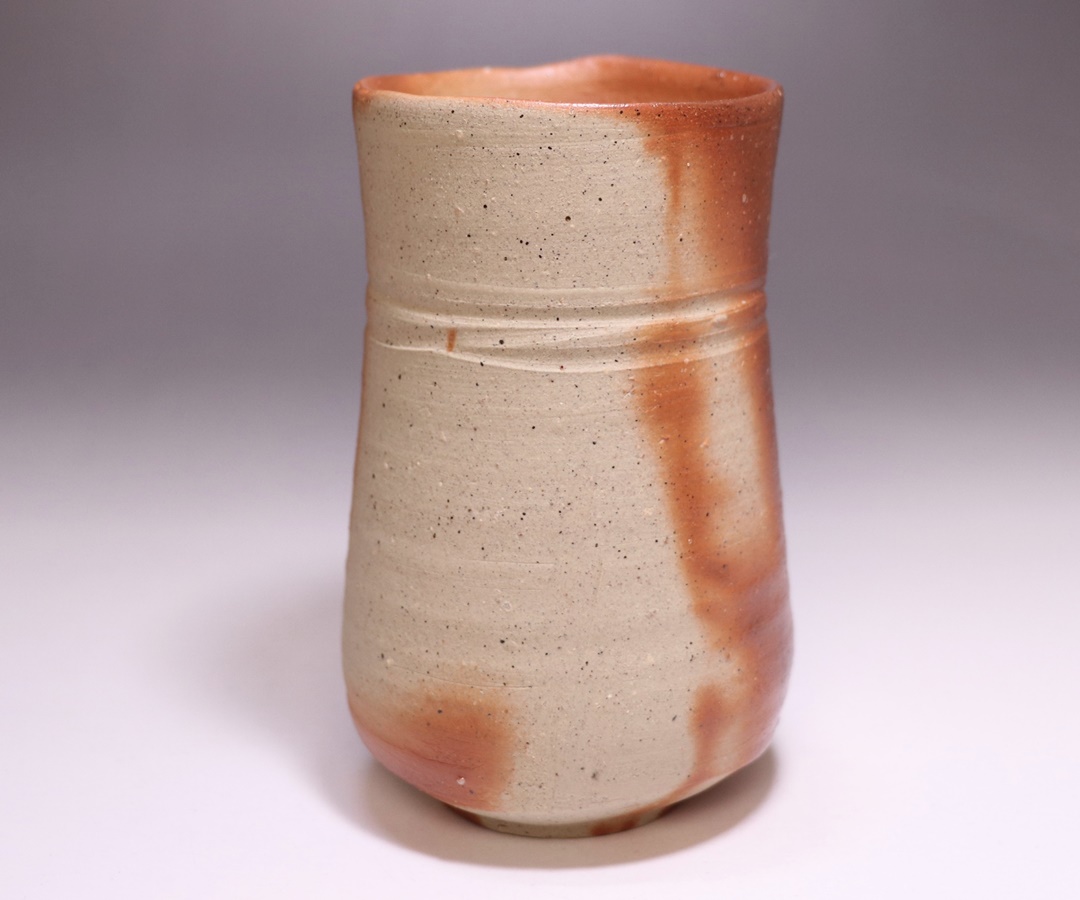 金重晃介 作 「備前緋襷麦酒呑」 ～備前焼専門卸小売店 川口陶楽苑～