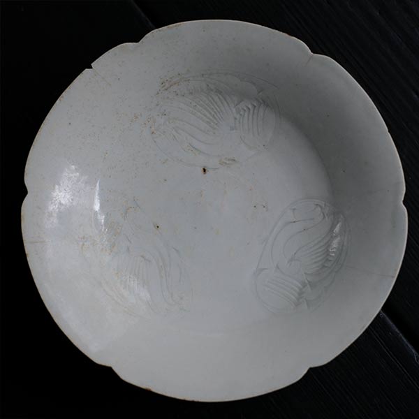 中国 明時代 龍泉窯花口小皿 青磁 アンティーク 送料込み0726 中国 明時代