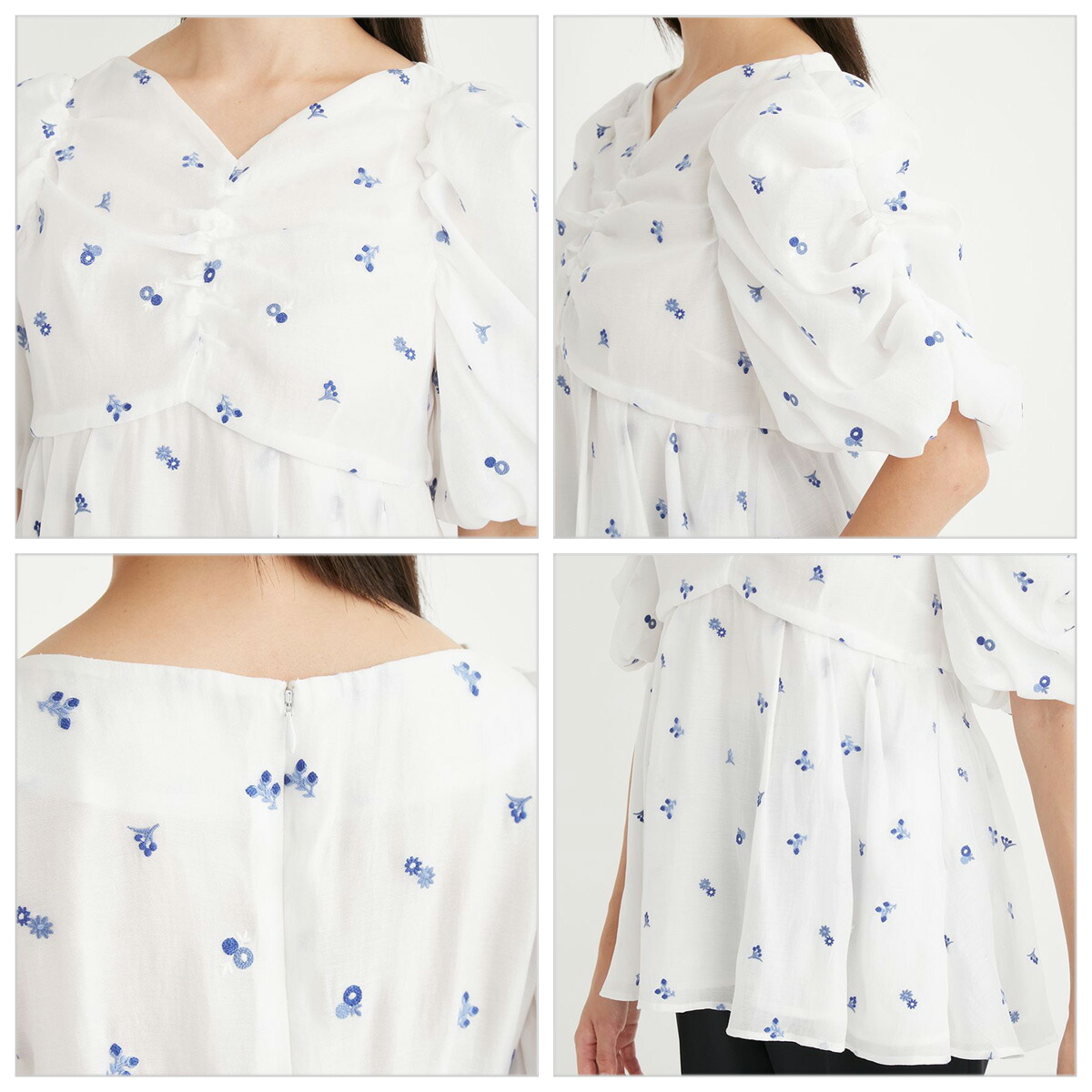 楽天市場】セルフォード CELFORD 小花刺繍ペプラムブラウス cwfb251116