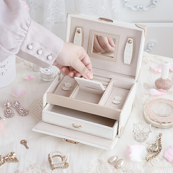 楽天市場】アクセサリーボックス/トランク型(M)｜姫系 かわいい