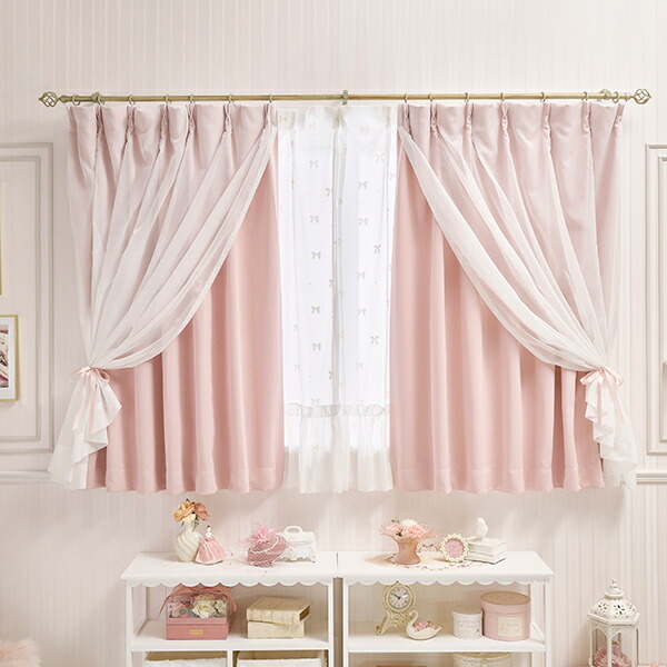 楽天市場】フェアリーリボン遮光カーテン（100×135）/ピンク｜ 姫系