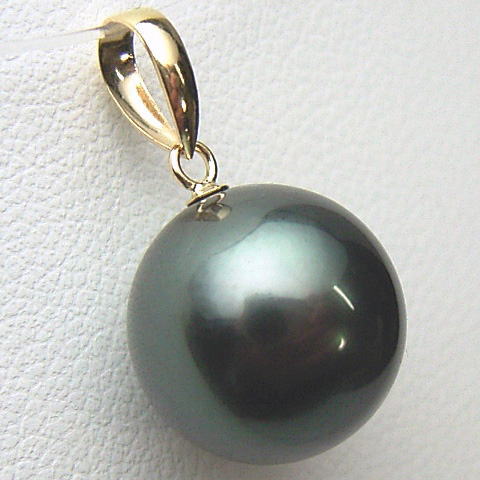 楽天市場】K18/K14WGタヒチ黒蝶真珠ペンダントトップ【11mm-12mm