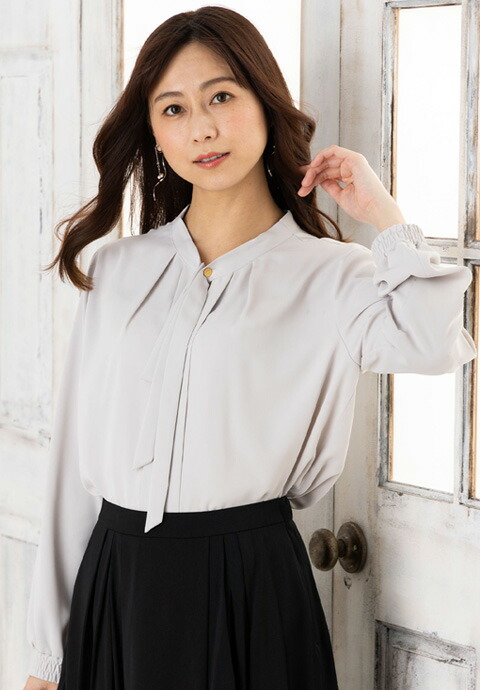 楽天市場】ブラウス ボウタイ トップス 長袖ブラウス フォーマル