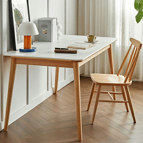 楽天市場】ダイニングテーブル オーク材 セラミック ホワイト 天然木 4