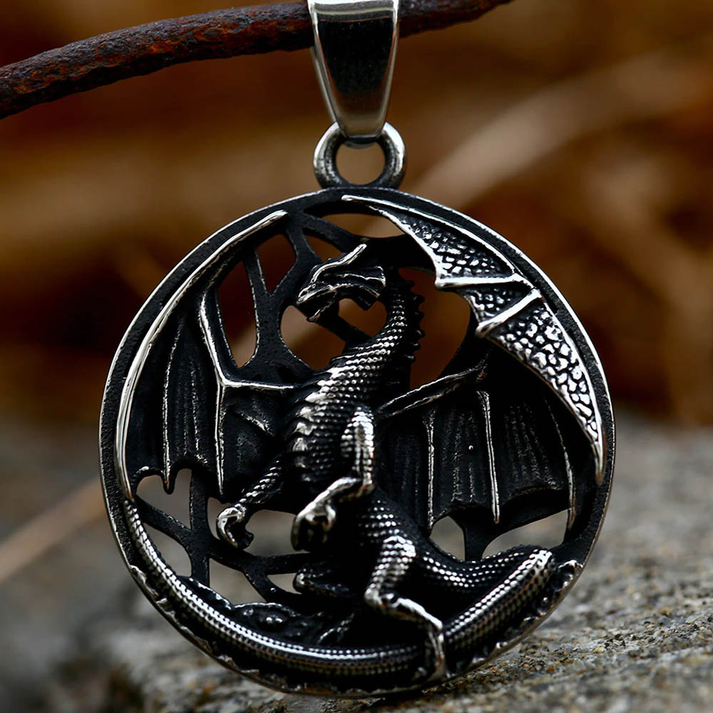 楽天市場】ドラゴンメダルステンレスペンダントトップ 1個販売