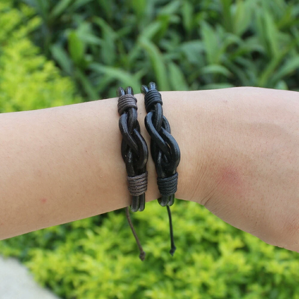 楽天市場】ウッディーブラウン編み込みレザーブレスレット 茶色の革 皮