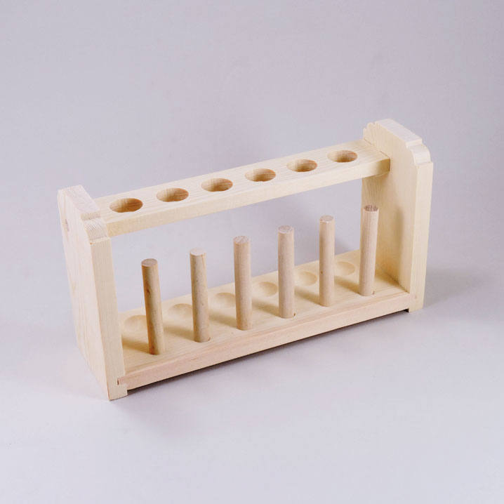 楽天市場】木製試験管（6本）立て（単品またはガラス製試験管セット