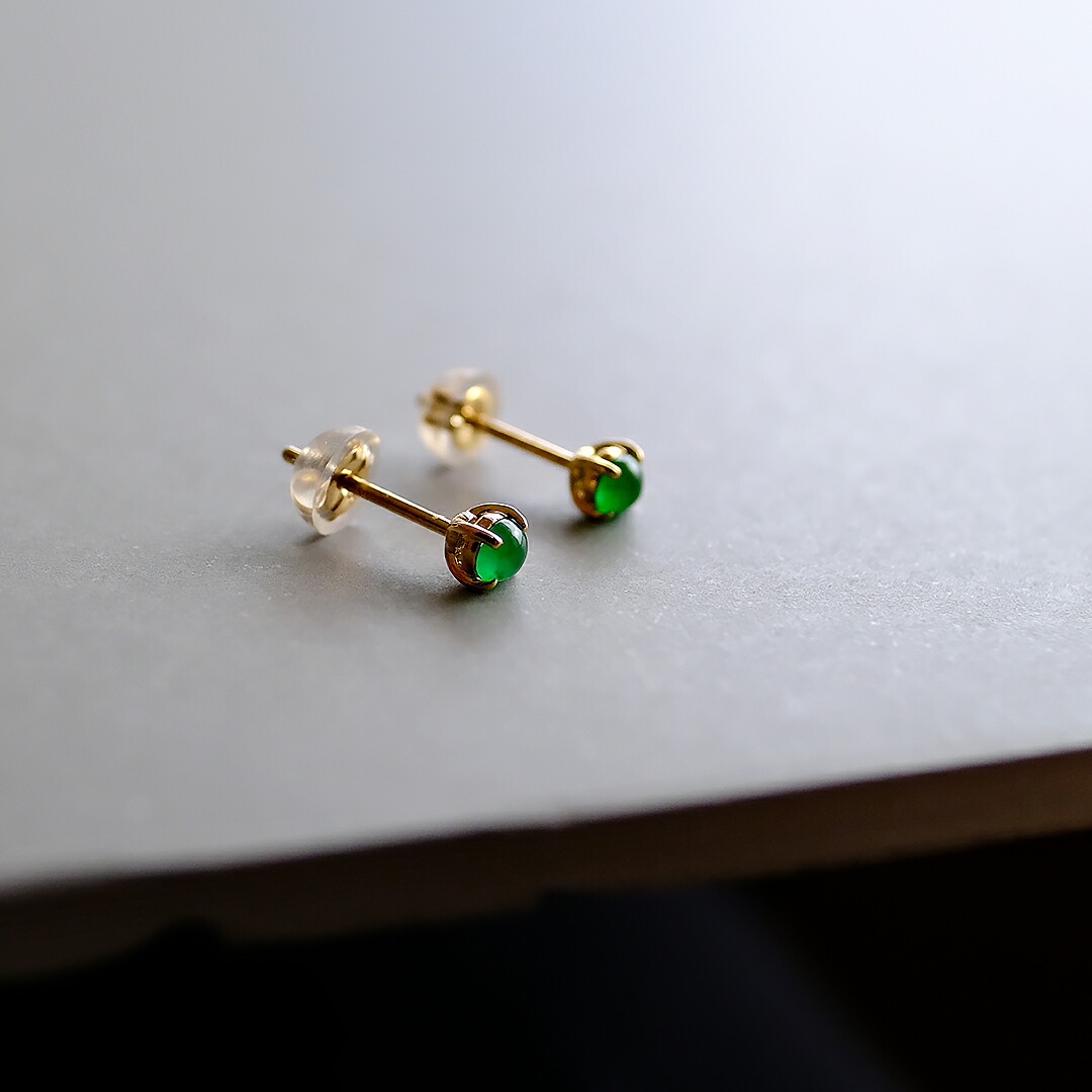 楽天市場】翡翠 (ヒスイ) × K18YG ピアス 『IMPERIAL TWINS 3』 ろう