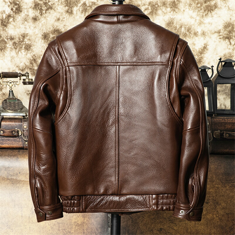 楽天市場】レザージャケット メンズ 本革 厚手 牛革 レザーコート 折り