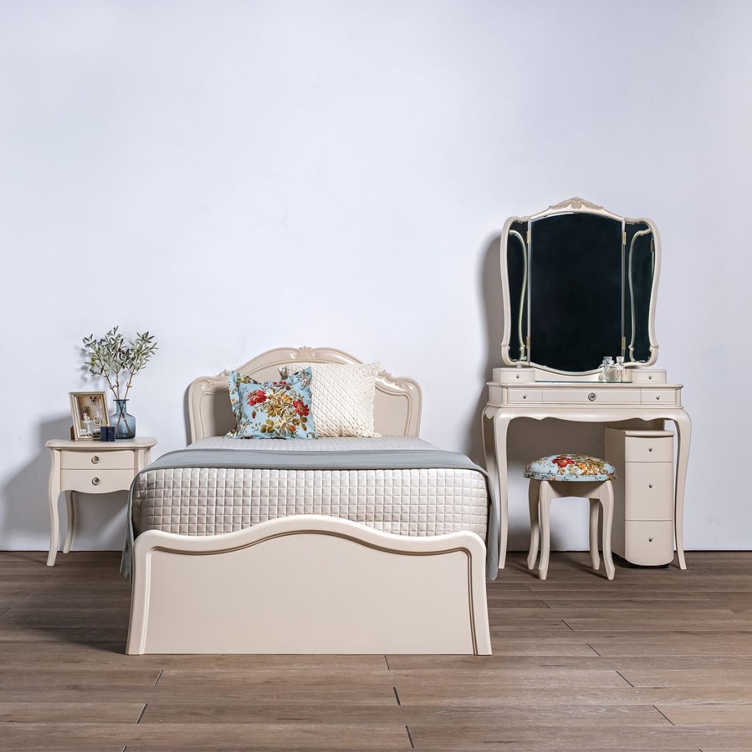 楽天市場】カンティーニュ ドレッサー ルーシー 三面鏡 猫脚家具 白い