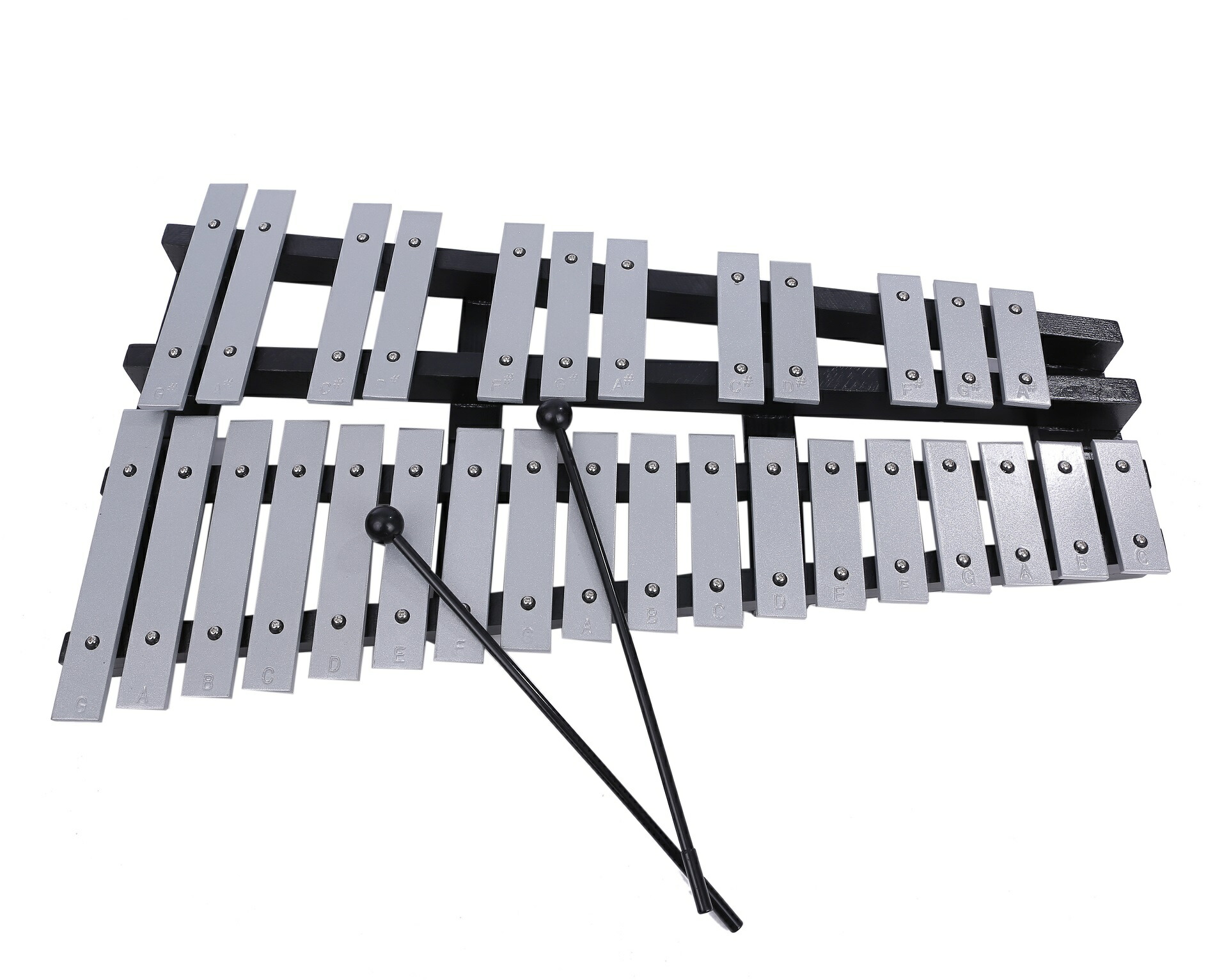 楽天市場】鉄琴 30音 折りたたみ グロッケン 折り畳み式卓上鉄琴