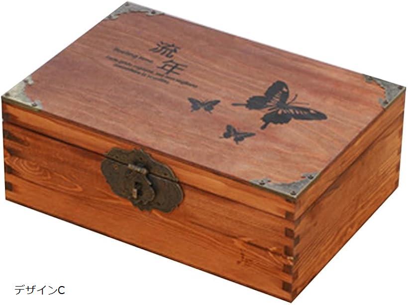 楽天市場】小物入れ 木箱 アンティーク 鍵付き 収納ボックス 宝箱