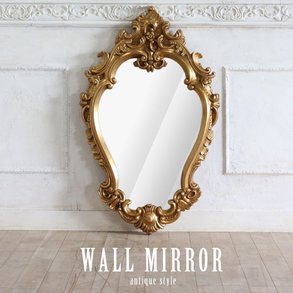 楽天市場】ウォール ミラー アンティーク 鏡 壁掛け ロココ 姫系