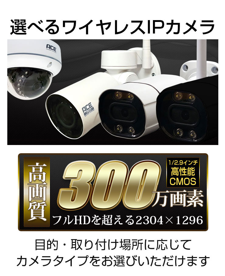 楽天市場】防犯カメラ【NVR録画機専用】 [300万画素(H.265+/H.265