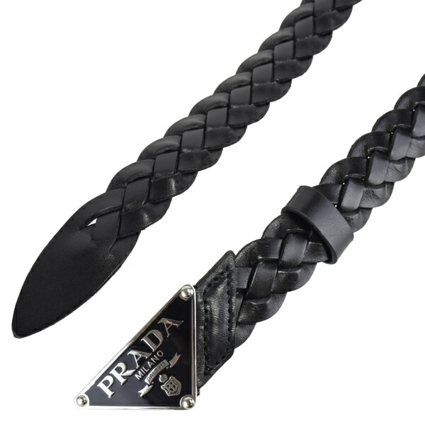 楽天市場】PRADA プラダ トライアングル ロゴ プレート レザーメッシュ