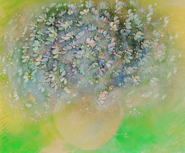 楽天市場】コスモス 花 絵画 油絵 あらきゆみ 「陽だまりに咲く倖せ