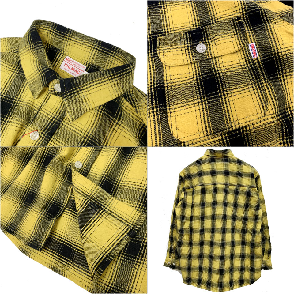 楽天市場】全2色 ビッグマック BIG MAC ネルシャツ チェックシャツ
