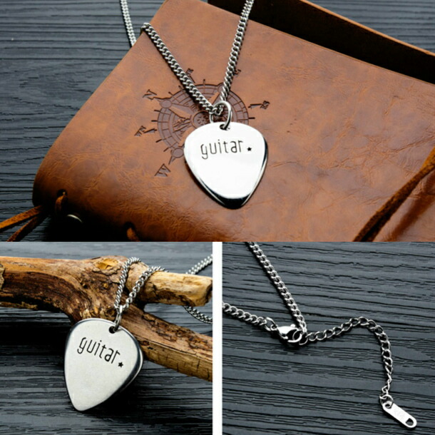楽天市場】ギターピック ペンダント ステンレス ネックレス メンズ