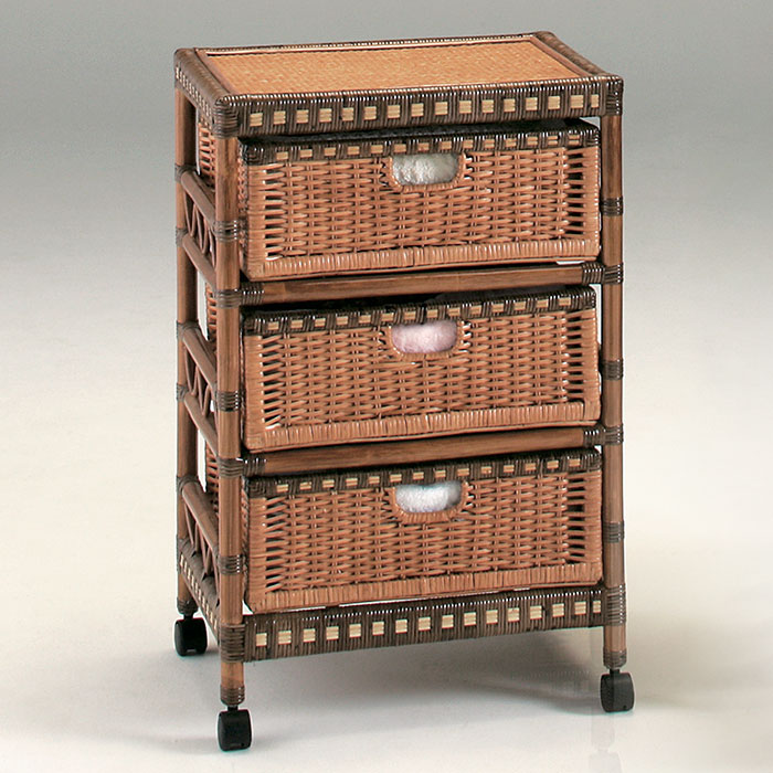 楽天市場】天然 籐 ラタン 節電 ランドリー チェスト 3段 インテリア