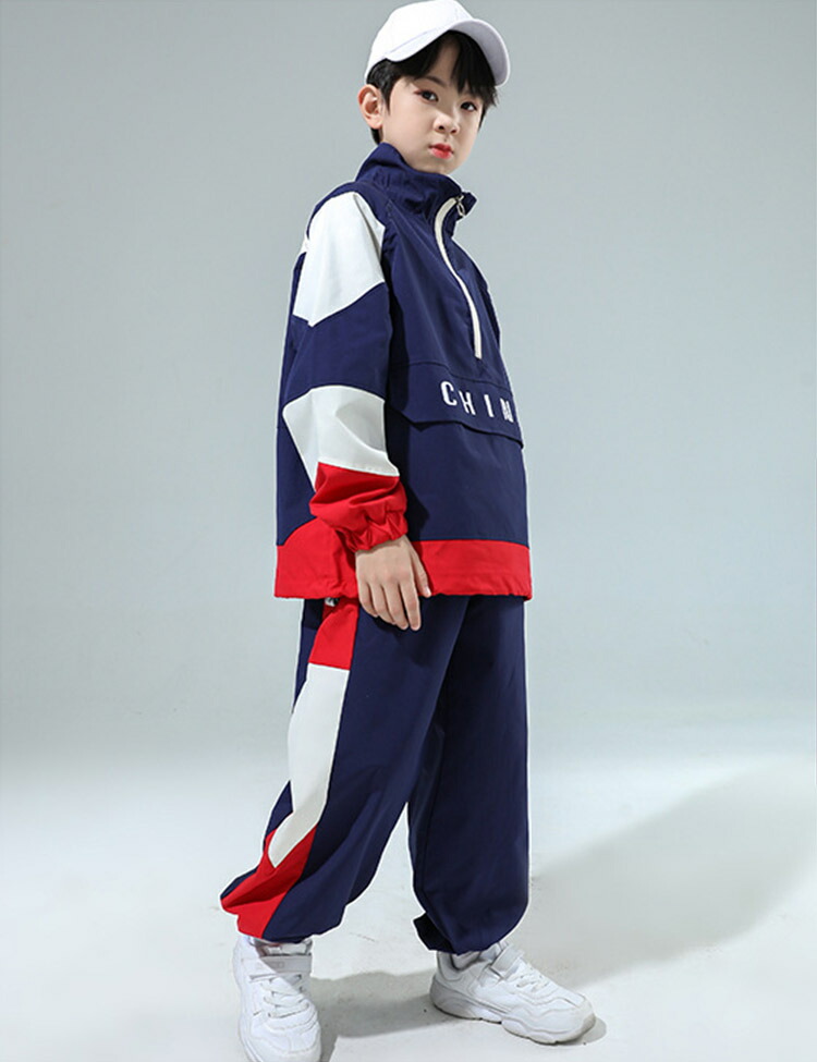 楽天市場】キッズ ダンス 衣装 セットアップ ネイビー ジャージ