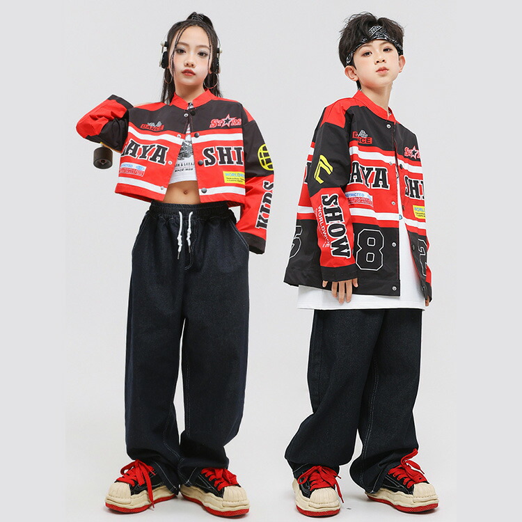 楽天市場】かっこいい 赤黒 キッズダンス衣装 セットアップ レーシング